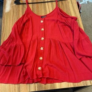 Torrid cold shoulder, quarter sleeve red top